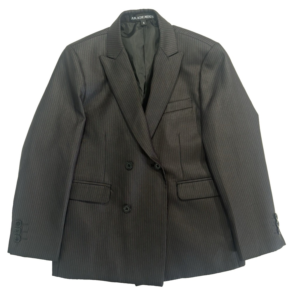 boys black pink Akademiks double breasted blazer jacket sport suit coat 8